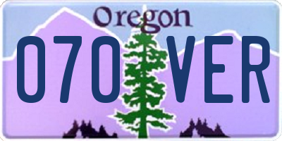 OR license plate 070VER