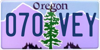 OR license plate 070VEY