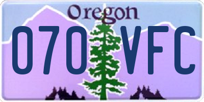 OR license plate 070VFC
