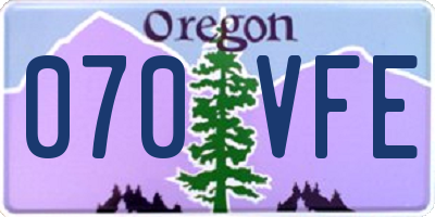 OR license plate 070VFE