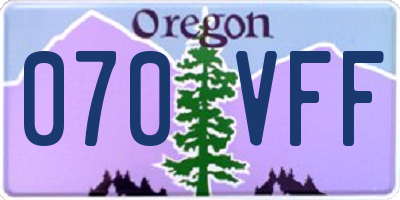 OR license plate 070VFF