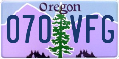 OR license plate 070VFG