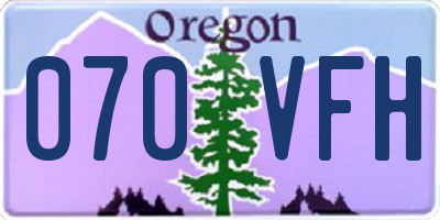 OR license plate 070VFH