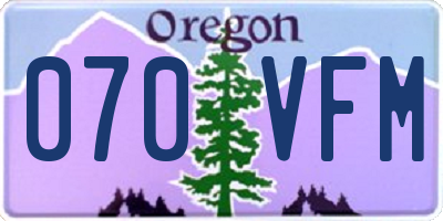OR license plate 070VFM