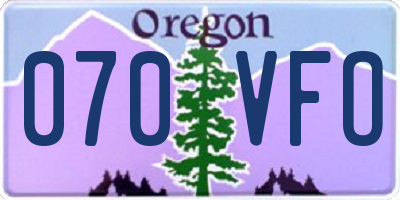 OR license plate 070VFO