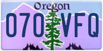 OR license plate 070VFQ
