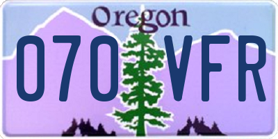 OR license plate 070VFR