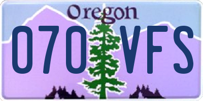 OR license plate 070VFS