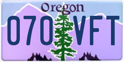 OR license plate 070VFT