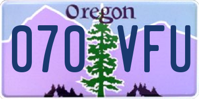 OR license plate 070VFU