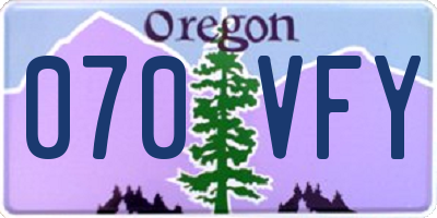 OR license plate 070VFY
