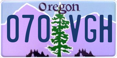 OR license plate 070VGH