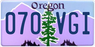 OR license plate 070VGI