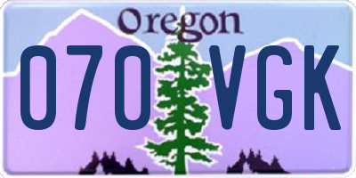 OR license plate 070VGK
