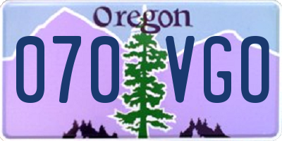 OR license plate 070VGO