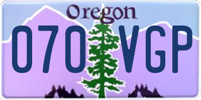 OR license plate 070VGP