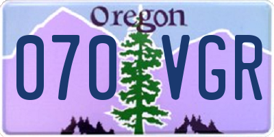 OR license plate 070VGR