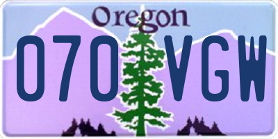 OR license plate 070VGW