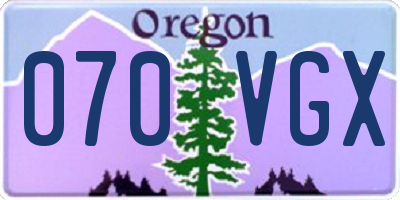 OR license plate 070VGX