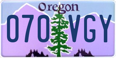 OR license plate 070VGY