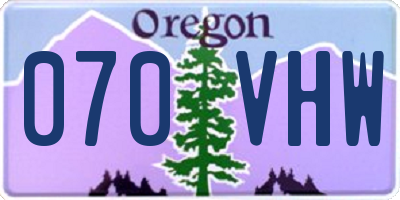 OR license plate 070VHW