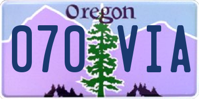 OR license plate 070VIA