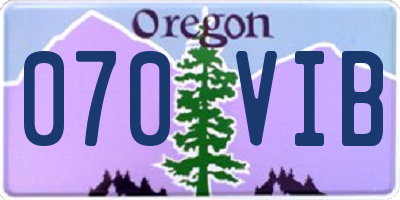 OR license plate 070VIB