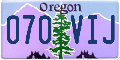 OR license plate 070VIJ