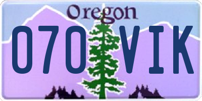 OR license plate 070VIK