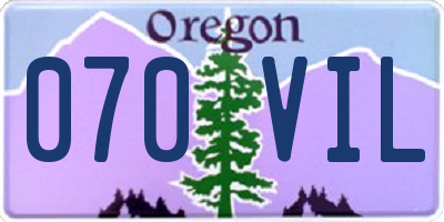 OR license plate 070VIL