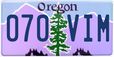 OR license plate 070VIM