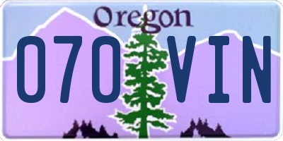 OR license plate 070VIN