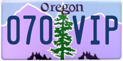 OR license plate 070VIP