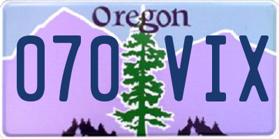 OR license plate 070VIX