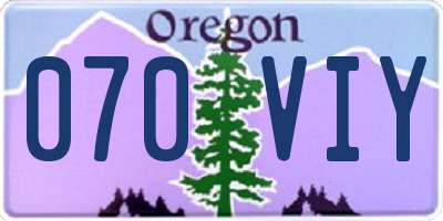 OR license plate 070VIY