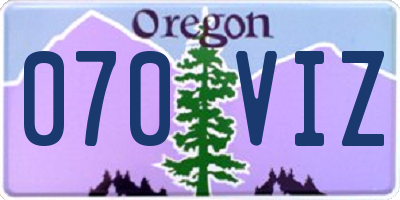 OR license plate 070VIZ
