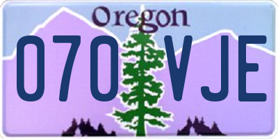 OR license plate 070VJE