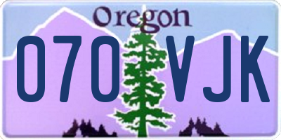 OR license plate 070VJK