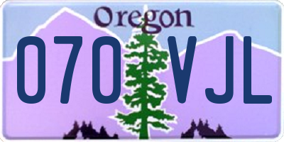 OR license plate 070VJL