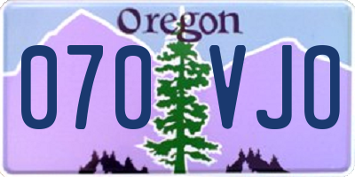 OR license plate 070VJO