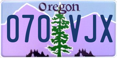 OR license plate 070VJX