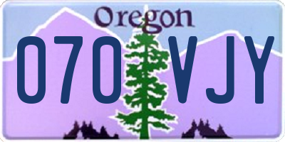 OR license plate 070VJY