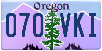 OR license plate 070VKI