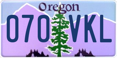 OR license plate 070VKL
