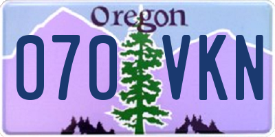 OR license plate 070VKN