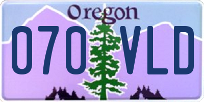 OR license plate 070VLD