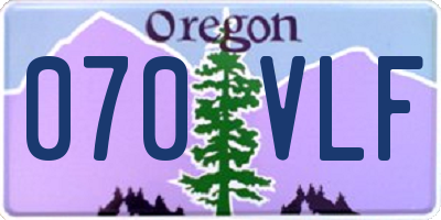 OR license plate 070VLF