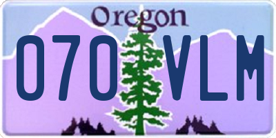 OR license plate 070VLM