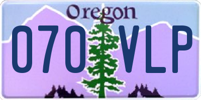 OR license plate 070VLP