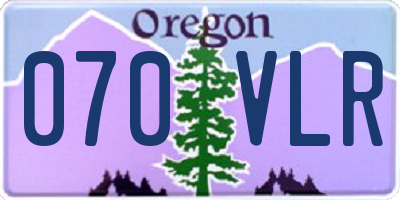 OR license plate 070VLR